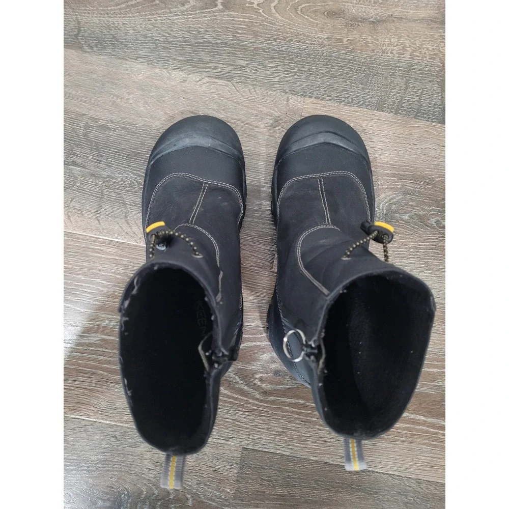 Keen Mens Black Waterproof Winter Boots Leather Mid-Calf Side Zip Size 6 US #1